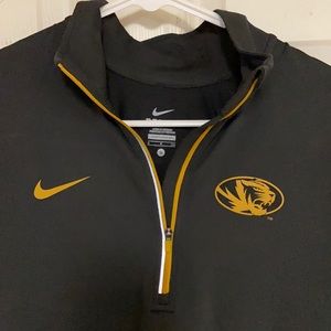 Nike half zip dri fit mizzou charcoal grey jacket